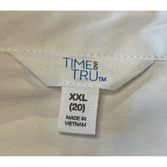 Women's Time & Tru Button-Down White Blouse Polyester Blend Size XXL(20) - Picture 10 of 15